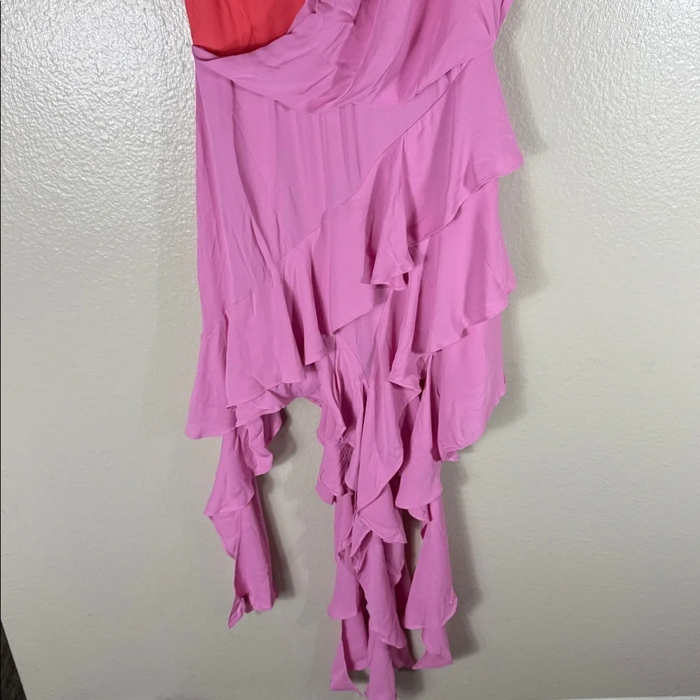 L’academie by Marianna Zita Midi Dress in Purple & Coral